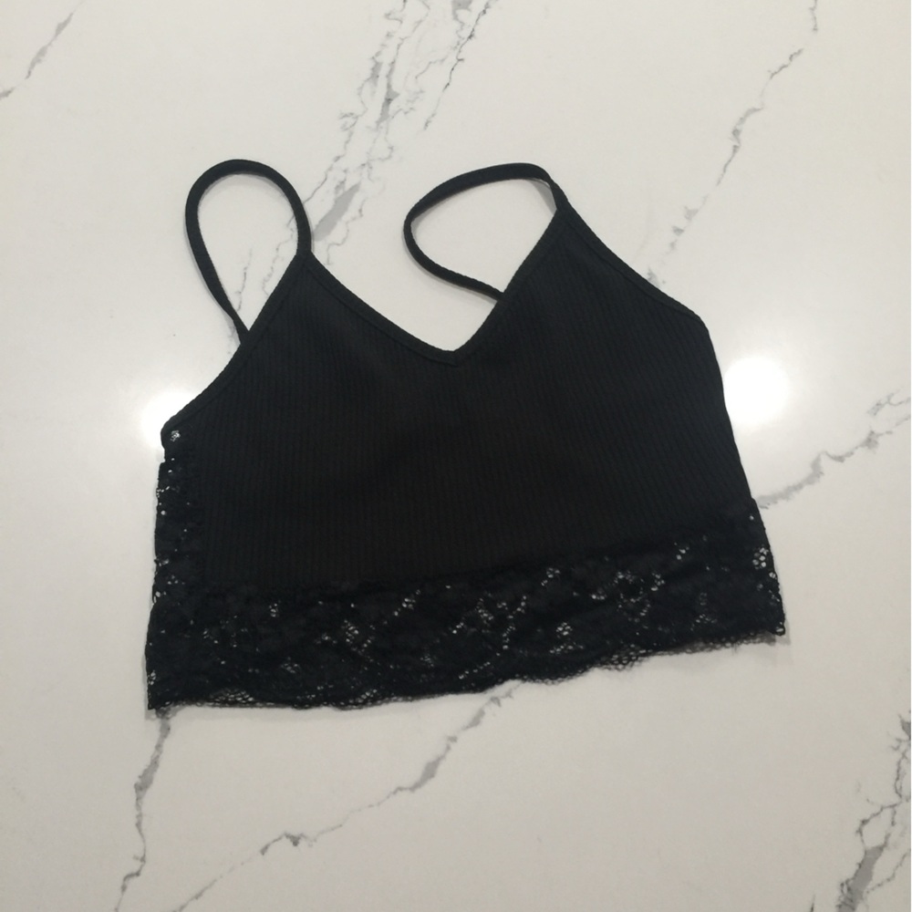 Lacy black crop top